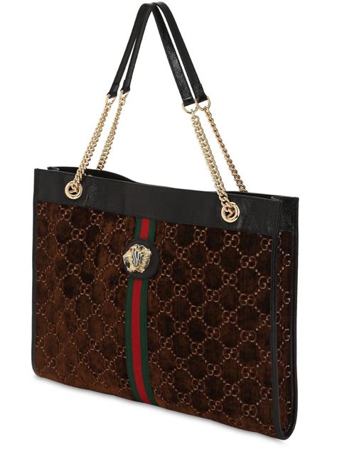 gucci velvet tote bag